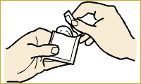 Put the condom on before any sexual intercourse (vaginal, anal or oral). Open the packet carefully. Do not snag the condom with rings or fingernails.