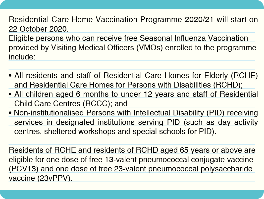 Centre For Health Protection Residential Care Home Vaccination Programme Rvp